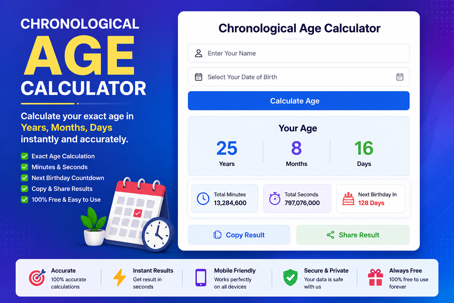 Chronological Age Calculator Chronological Age Calculator